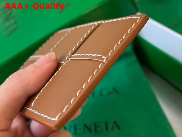 Bottega Veneta Cassette Card Case in Wood Leather Replica