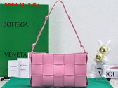 Bottega Veneta Cassette Pouch On Strap Milkshake Intreccio Leather Replica