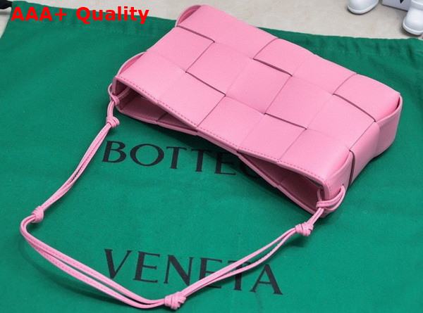 Bottega Veneta Cassette Pouch On Strap Milkshake Intreccio Leather Replica