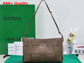 Bottega Veneta Cassette Pouch On Strap Taupe Grey Intreccio Leather Replica