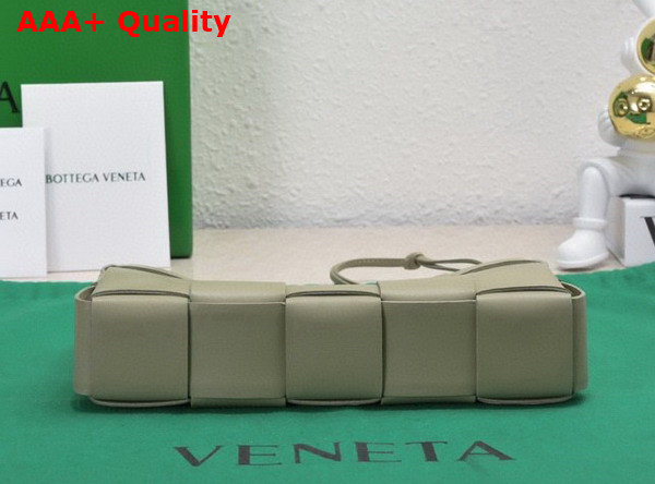 Bottega Veneta Cassette Pouch On Strap Travertine Intreccio Leather Replica