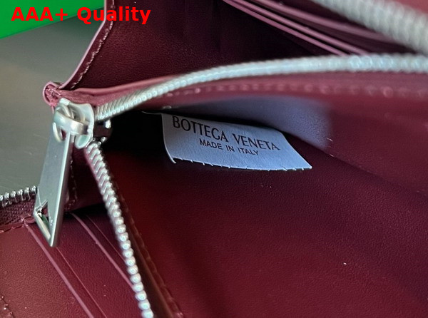 Bottega Veneta Cassette Zip Around Wallet in Barolo Intrecciato Leather Replica