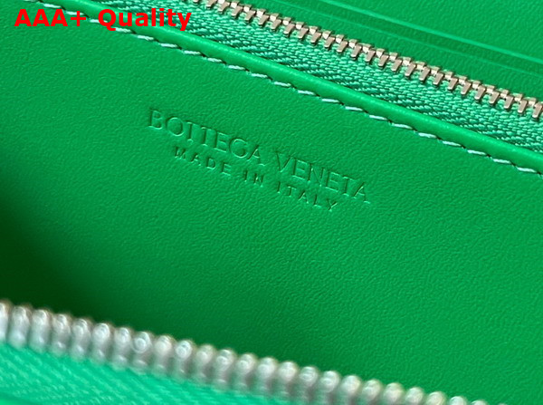 Bottega Veneta Cassette Zip Around Wallet in Parakeet Intrecciato Leather Replica