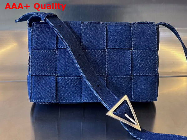 Bottega Veneta Cassette in Indigo Intreccio Denim Replica