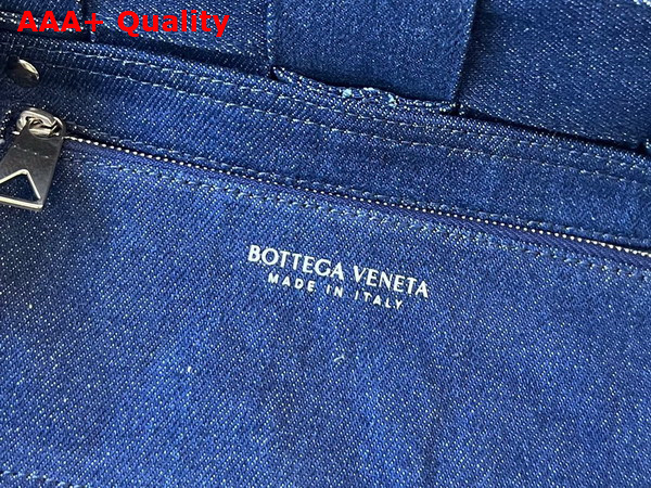 Bottega Veneta Cassette in Indigo Intreccio Denim Replica