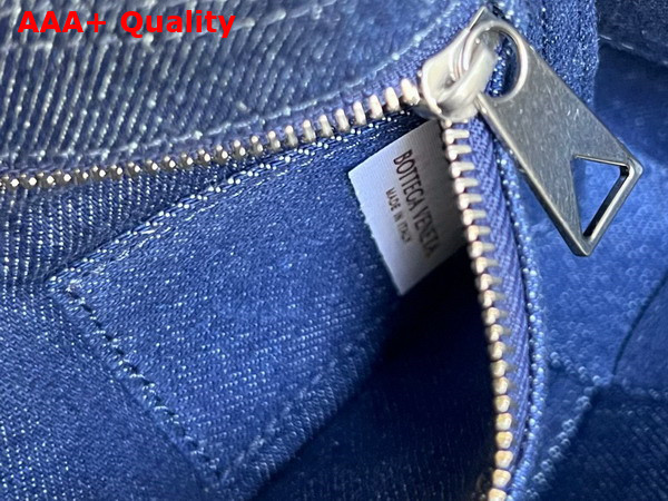 Bottega Veneta Cassette in Indigo Intreccio Denim Replica