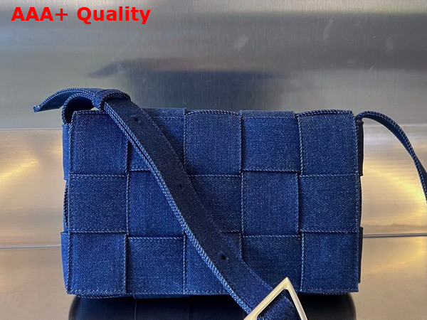 Bottega Veneta Cassette in Indigo Intreccio Denim Replica