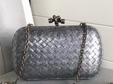 Bottega Veneta Chain Knot in Glazed Calf Leather Grey