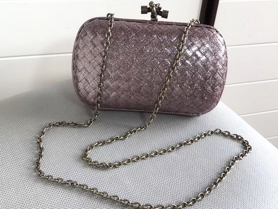 Bottega Veneta Chain Knot in Glazed Calf Leather Purple