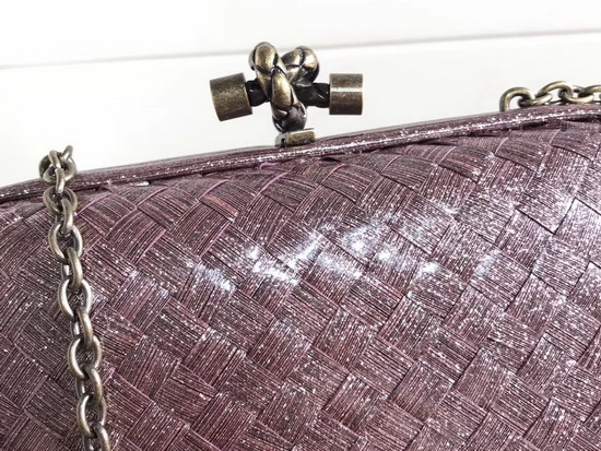 Bottega Veneta Chain Knot in Glazed Calf Leather Purple