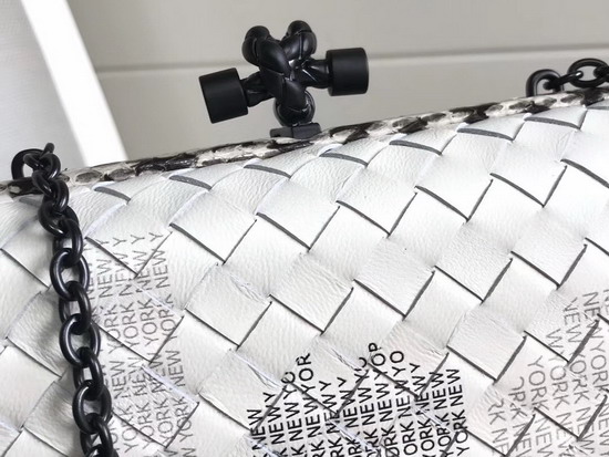 Bottega Veneta Chain Knot in White Monogram Print Nappa Leather