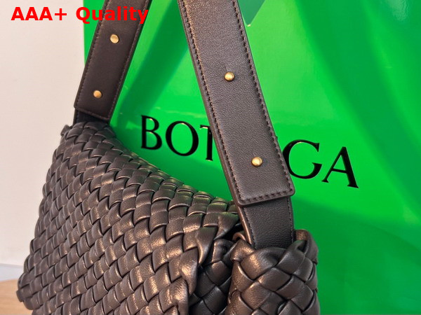 Bottega Veneta Cobble Shoulder Bag Black Lamb Skin Replica