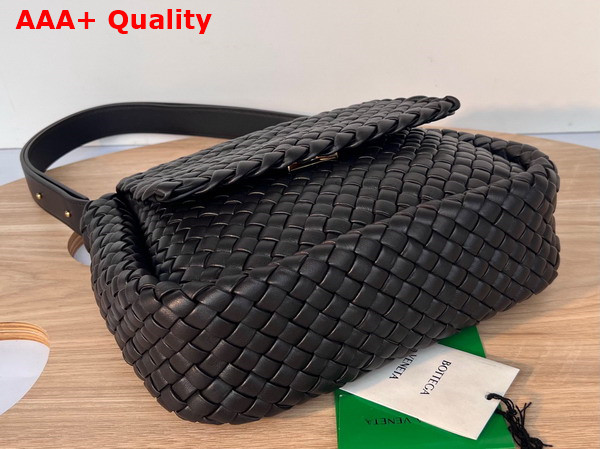 Bottega Veneta Cobble Shoulder Bag Black Lamb Skin Replica