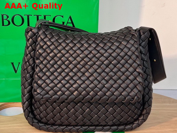 Bottega Veneta Cobble Shoulder Bag Black Lamb Skin Replica