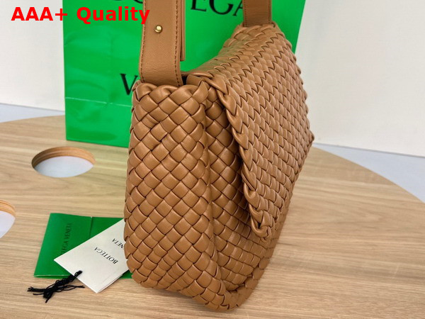 Bottega Veneta Cobble Shoulder Bag Caramel Lamb Skin Replica