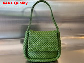 Bottega Veneta Cobble Shoulder Bag in Avocado Padded Intrecciato Leather Replica