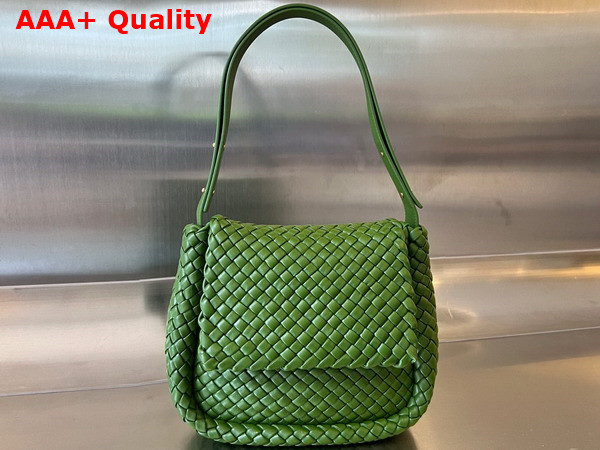 Bottega Veneta Cobble Shoulder Bag in Avocado Padded Intrecciato Leather Replica