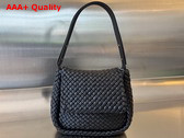 Bottega Veneta Cobble Shoulder Bag in Black Padded Intrecciato Leather Replica