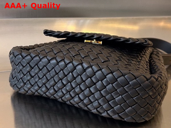 Bottega Veneta Cobble Shoulder Bag in Black Padded Intrecciato Leather Replica