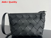 Bottega Veneta Diago Hobo Bag in Black Grained Intreccio Leather Replica