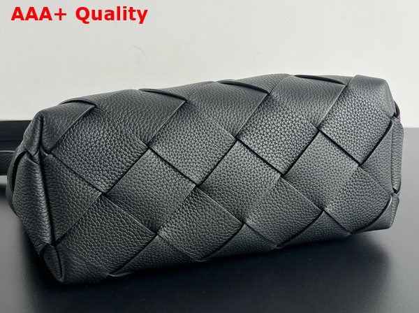 Bottega Veneta Diago Hobo Bag in Black Grained Intreccio Leather Replica