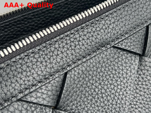 Bottega Veneta Diago Hobo Bag in Black Grained Intreccio Leather Replica