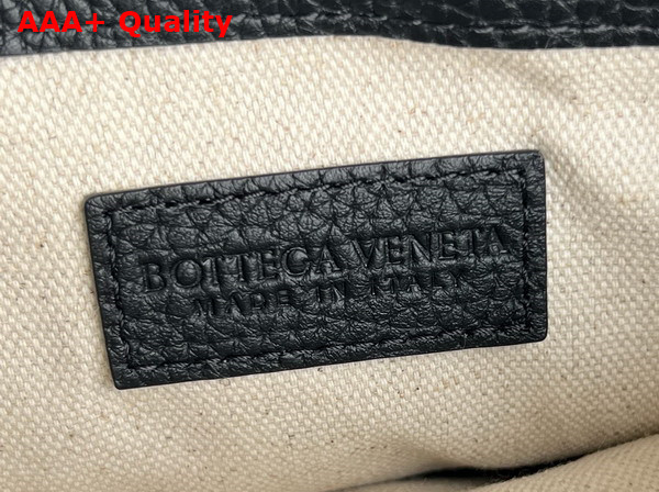 Bottega Veneta Diago Medium Pouch in Black Grained Intreccio Leather Replica