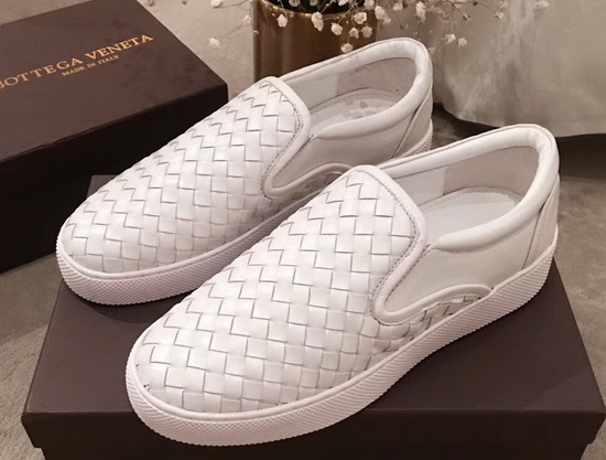 Bottega Veneta Dodger Sneaker in Bianco Intrecciato Nappa