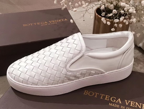 Bottega Veneta Dodger Sneaker in Bianco Intrecciato Nappa