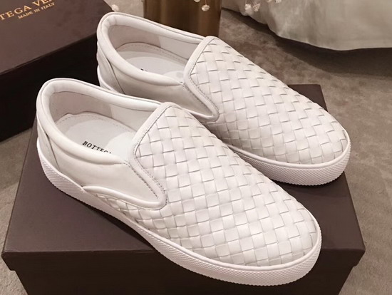 Bottega Veneta Dodger Sneaker in Bianco Intrecciato Nappa