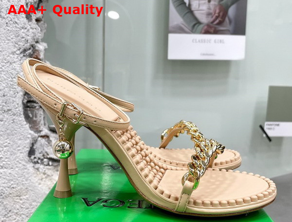 Bottega Veneta Dot Sandal in Beige Lamb Skin Replica