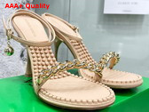 Bottega Veneta Dot Sandal in Beige Lamb Skin Replica