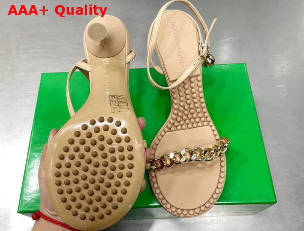 Bottega Veneta Dot Sandal in Beige Lamb Skin Replica