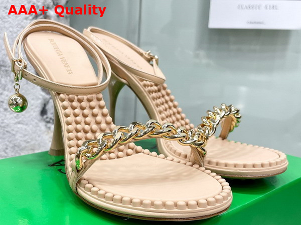 Bottega Veneta Dot Sandal in Beige Lamb Skin Replica