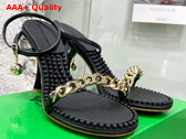 Bottega Veneta Dot Sandal in Black Lamb Skin Replica