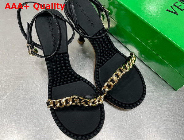 Bottega Veneta Dot Sandal in Black Lamb Skin Replica