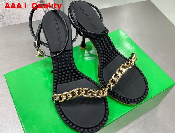 Bottega Veneta Dot Sandal in Black Lamb Skin Replica