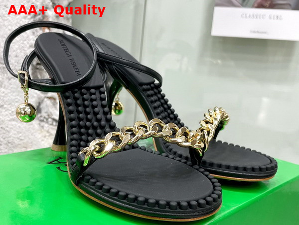 Bottega Veneta Dot Sandal in Black Lamb Skin Replica