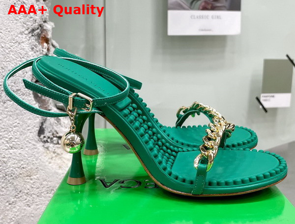 Bottega Veneta Dot Sandal in Green Lamb Skin Replica