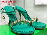 Bottega Veneta Dot Sandal in Green Lamb Skin Replica