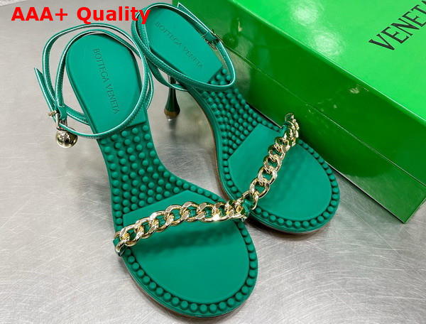 Bottega Veneta Dot Sandal in Green Lamb Skin Replica