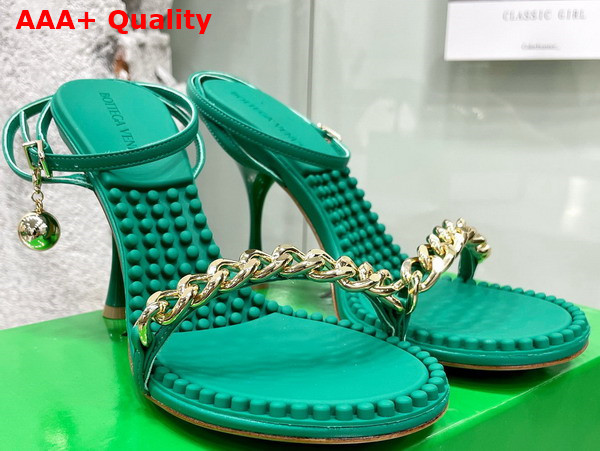 Bottega Veneta Dot Sandal in Green Lamb Skin Replica