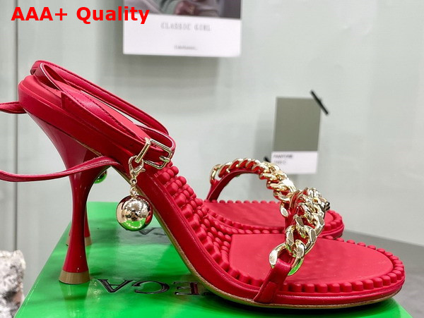 Bottega Veneta Dot Sandal in Red Lamb Skin Replica