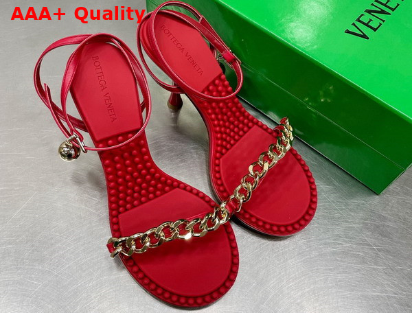 Bottega Veneta Dot Sandal in Red Lamb Skin Replica