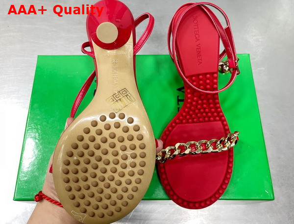 Bottega Veneta Dot Sandal in Red Lamb Skin Replica