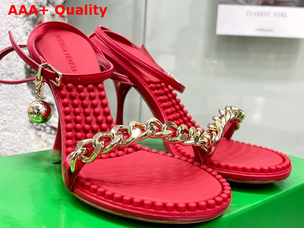 Bottega Veneta Dot Sandal in Red Lamb Skin Replica