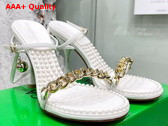 Bottega Veneta Dot Sandal in White Lamb Skin Replica