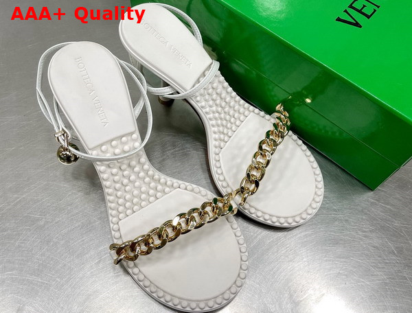 Bottega Veneta Dot Sandal in White Lamb Skin Replica