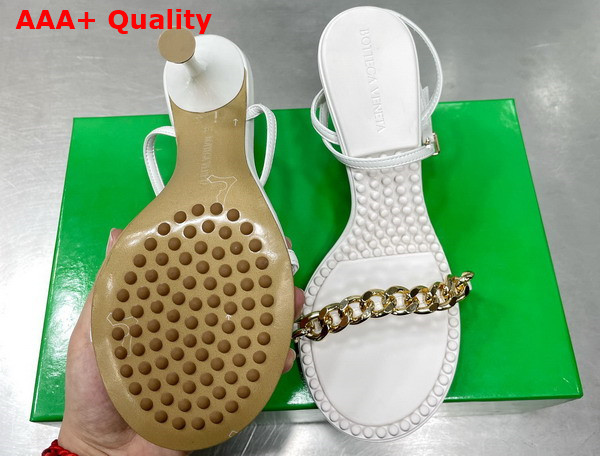 Bottega Veneta Dot Sandal in White Lamb Skin Replica