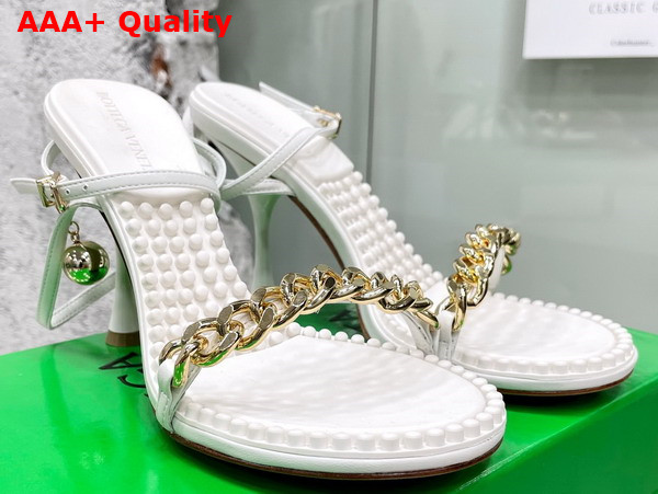 Bottega Veneta Dot Sandal in White Lamb Skin Replica